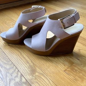 Michael Kors wedge sandals, blush/light pink